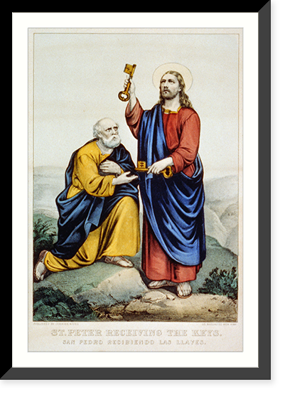 St. Peter receiving the keys: San Pedro recibiendo las llaves - 2, Vintage Wall Art