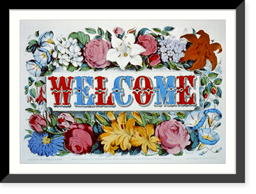 Historic Framed Print, Welcome,  17-7/8" x 21-7/8"