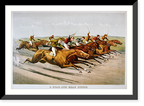 Historic Framed Print, A head and head finish - 3,  17-7/8" x 21-7/8"