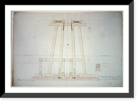 Steam engine, Washington Navy Yard, Washington, D.C. End framing elevation - 2 Classic, Historic Print