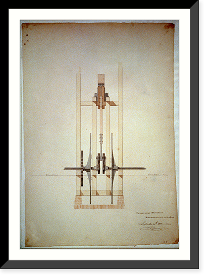 Steam engine, Washington Navy Yard, Washington, D.C. Transverse elevation - 2, Vintage Wall Art
