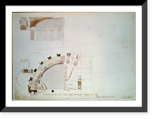 Historic Framed Print, [United States Capitol, Washington, D.C. Court room plan, elevation, section, details] - 2,  17-7/8" x 21-7/8"