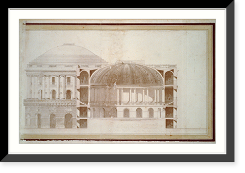 Historic Framed Print, [United States Capitol (Federal Capitol"),  Washington,  D.C. Cross section]" - 4,  17-7/8" x 21-7/8"