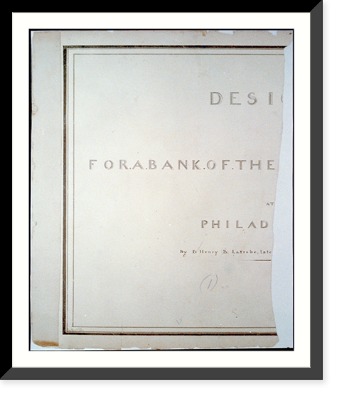 Bank building (2nd Bank of the United States"), Philadelphia, Pennsylvania. Partial cover sheet" - 2, Antique Print