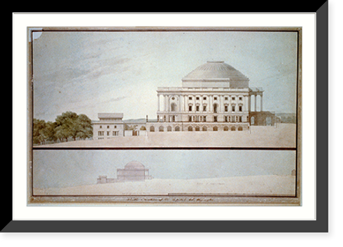 Historic Framed Print, [United States Capitol, Washington, D.C. South elevation with propylaea] - 2,  17-7/8" x 21-7/8"