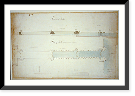 Navy yard (Dry Dock and Naval Arsenal"), on the Anacostia River, Washington, D.C. Plan and section of locks" - 2, Historic Reproduction
