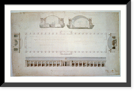 Navy yard (Dry Dock and Naval Arsenal"), on the Anacostia River, Washington, D.C. Dry dock plan and arsenal elevation" - 4 Classic, Vintage Wall Art