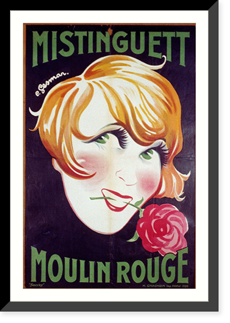 Historic Framed Print, Mistinguette [appearing at] Moulin Rouge,  17-7/8" x 21-7/8"
