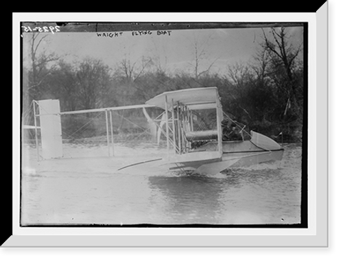 Historic Framed Print, Wright Flying Boat,  17-7/8" x 21-7/8"