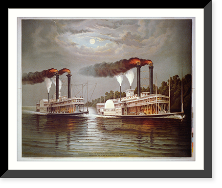 Celebrated race of the steamers Robt. E. Lee and Natchez - 2 Classic, Vintage Wall Art