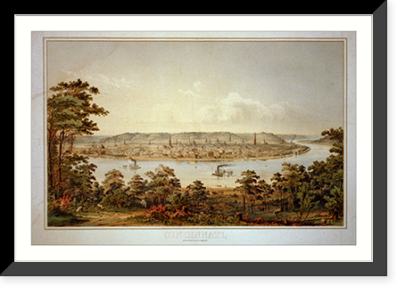 Cincinnati- from a point west of Covington, KY - 2, Historic Print