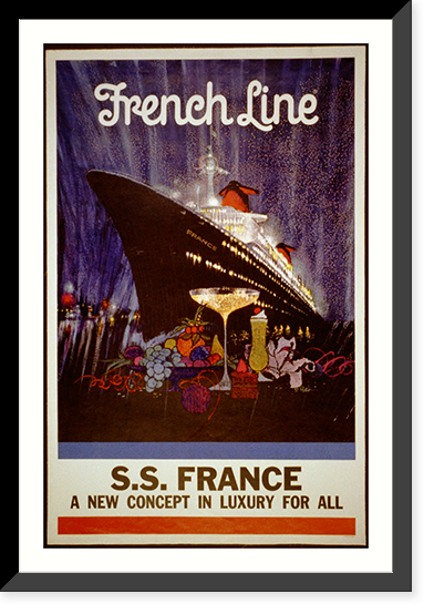 French Line - S.S. France, a new concept in luxury for all, Vintage Wall Art