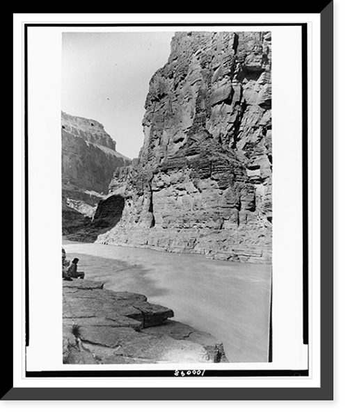 Historic Framed Print, Views in Arizona. Grand Canon, mouth of Cataract Creek, looking down,  17-7/8" x 21-7/8"