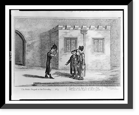 Historic Framed Print, The rake's progress at the university. No. 4. Expulsion waits that son of alma mater ...,  17-7/8" x 21-7/8"