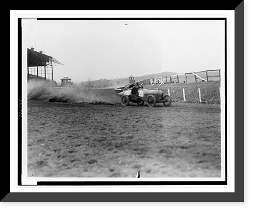 Historic Framed Print, [Stutz Weightman Special no. 26 going around turn on Benning race track, Washington, D.C., area],  17-7/8" x 21-7/8"