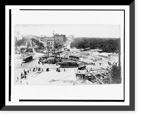 Rapid transit work at 59th St. & Central Park west, June 8th, 1901 Classic, Antique Print