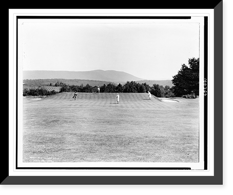 Second green on the golf course, Eagles Mere, Pa, Antique Print