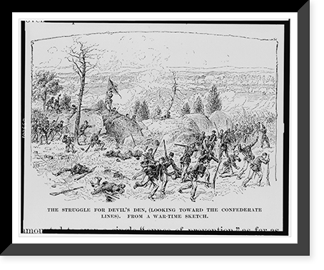 The Struggle for Devil's Den, (looking toward the Confederate lines) Classic, Antique Print