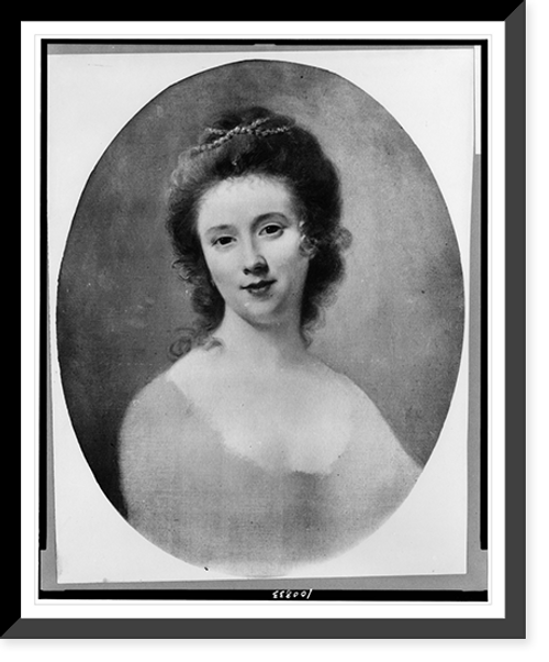 Historic Framed Print, [Miss Gunning, head-and-shoulders portrait, facing left],  17-7/8" x 21-7/8"