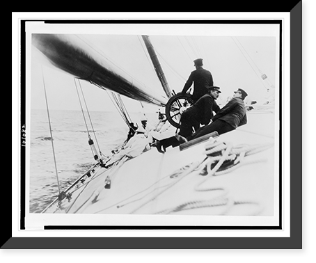 Crew lying on board the tilting deck of the Reliance, Antique Poster