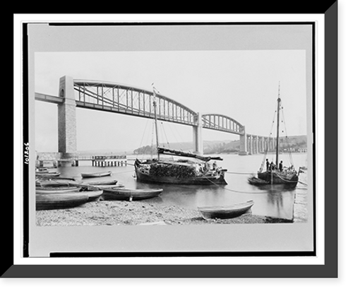 Historic Framed Print, Saltash Royal Albert Bridge, England,  17-7/8" x 21-7/8"