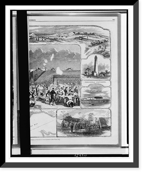 Scenes at and around Fort Pickens.sketches by officers of the garrison, Antique Wall Art