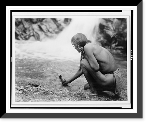 Historic Framed Print, [An offering at the waterfall. Nambe],  17-7/8" x 21-7/8"