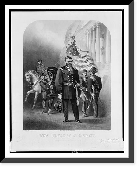Gen. Ulysses S. Grant..S.S. Frizzell, del. ; F. Crow, col, Antique Print
