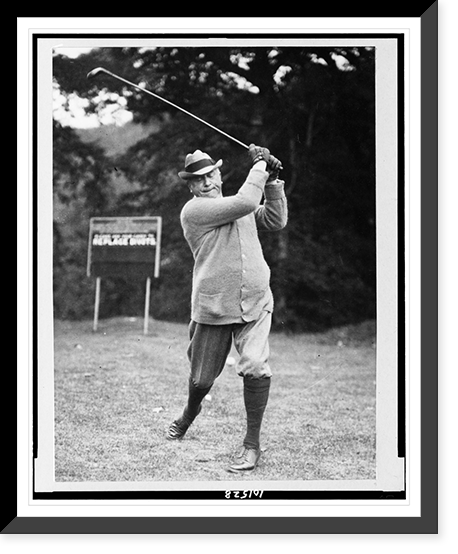 Charlie Schwab plays golf at White Sulphur Springs, Vintage Print
