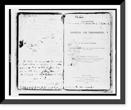 Sketches made by James A. McN. Whistler as a cadet on his geometry book, Antique Poster