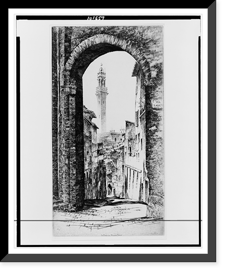 La Mangia, Siena.John Taylor Arms, 1927, Historic Reproduction