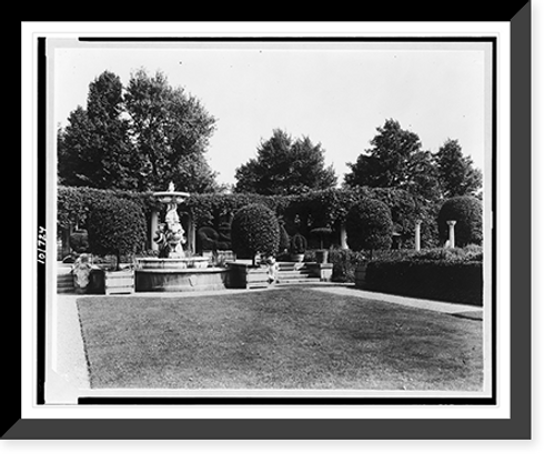 Historic Framed Print, [Fountain in garden, Larz Anderson estate, Weld",  Brookline,  Massachusetts]" - 2,  17-7/8" x 21-7/8"