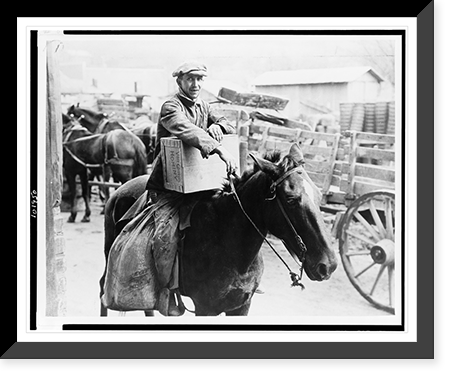 Historic Framed Print, Twenty-five miles on horseback from up in the Kentucky mountains came hundreds of farm folk to get their Red Cross rations, during the drought relief work in their state ...,  17-7/8" x 21-7/8"