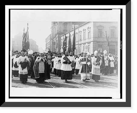 Funeral procession of Archbishop Felinskiege(?) in Warsaw, Antique Poster