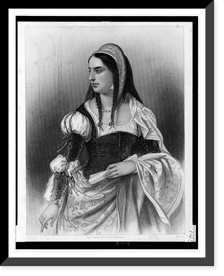Isabel I, half-length portrait, standing, facing left.C. Staal del. ; Mote sc, Vintage Poster