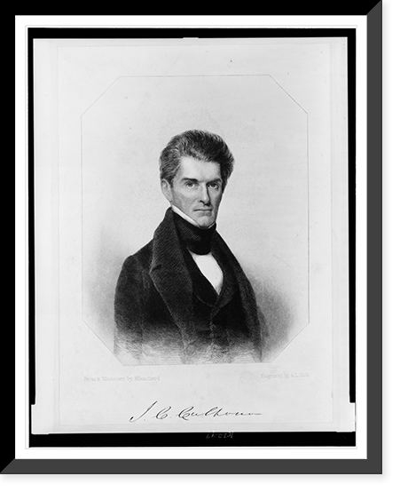J.C. Calhoun.from a miniature by Blanchard ; engraved by A.L. Dick, Vintage Poster