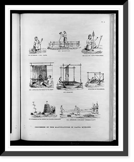 Processes in the manufacture of Dacca muslins, Antique Print