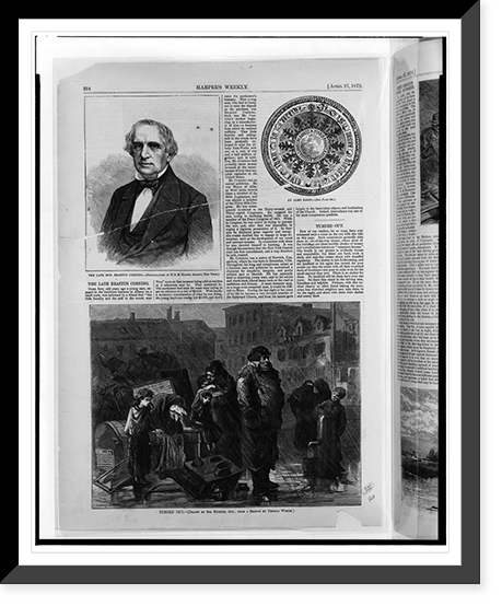 The Late Hon. Erastus Corning.photographed by E.S.M. Haines, Albany, New York. An alms basin. Turned out.drawn by Sol Eytinge, Jun., from a sketch by Thomas Worth, Historic Print