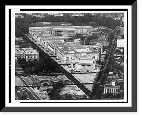Historic Framed Print, Aerial view of the Federal Triangle, Washington, D.C.,  17-7/8" x 21-7/8" Historic Framed Print, Aerial view of the Federal Triangle, Washington, D.C.,  17-7/8" x 21-7/8"