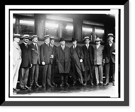 President Warren Harding, standing with nine other men, during tour to Alaska and the West, Historic Print