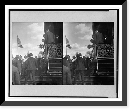 Pres. Roosevelt urging preparation for statehood. speaking at Durant, Indian Territory, Vintage Print