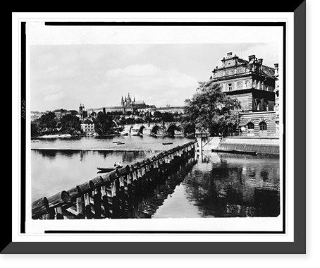 Prague. Hradcany Castle and Smetana Museum across river.Foto Josef Ehm, Historic Reproduction