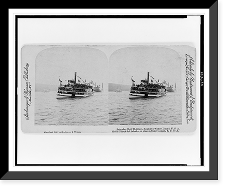 Saturday half holiday, bound for Coney Island, U.S.A. Classic, Historic Print