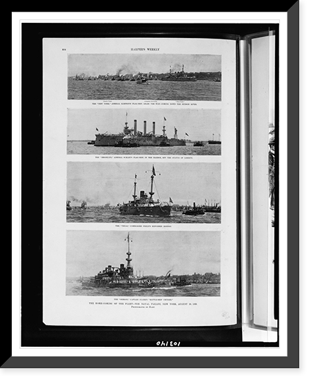 The home-coming of the fleet . the naval parade, New York, August 20, 1898.photographs by Hart, Antique Poster