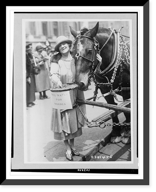 Historic Framed Print, Opera singer campaigns for dumb animals,  17-7/8" x 21-7/8"
