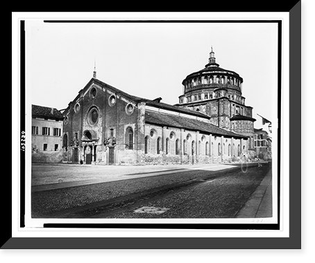 Santa Maria delle Grazie. Refectory containing picture of Last supper by Leonardo da Vinci, Vintage Poster