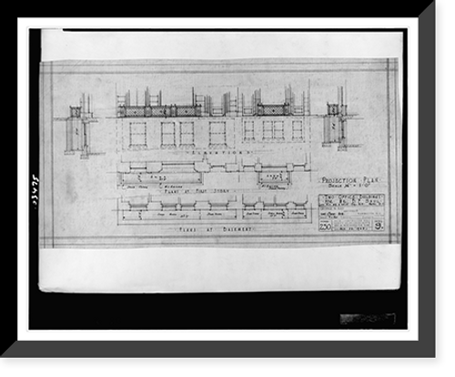 Historic Framed Print, [Two office buildings for B.F. Saul (15th Street, N.W., Washington, D.C.). Projections. Plans and elevations].George N. Ray, Architect.,  17-7/8" x 21-7/8"