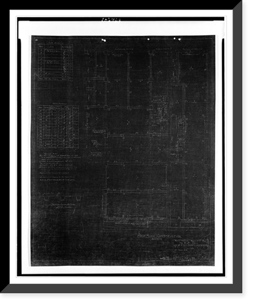 Historic Framed Print, [Two office buildings for B.F. Saul (15th Street, N.W., Washington, D.C.) First floor. Plan].George N. Ray, Architect. - 3,  17-7/8" x 21-7/8"