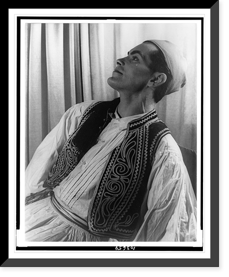 Portrait of Hugh Laing, in Greek Evzone(?) costume, Antique Print