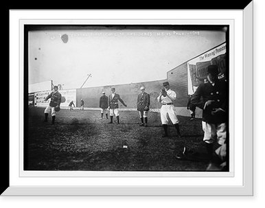 Opening Day at Hilltop Park, NY; NY Highlanders (AL) & Phila. Athletics warming up (baseball), Historic Print